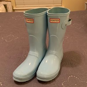 Light Blue Short Hunter Boots - Size 8